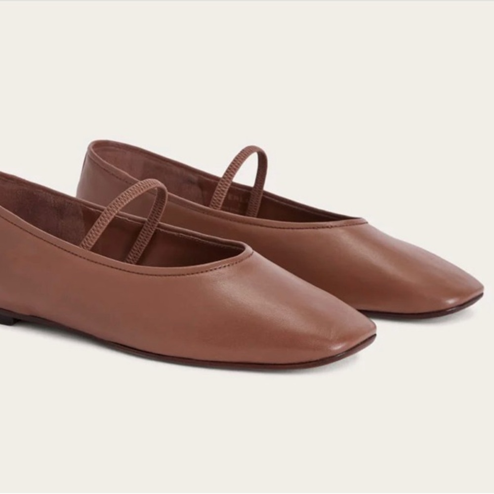 Everlane The Day Mary Jane Flats Shoes Rum Soft Leather 9 Brown - Picture 13 of 13